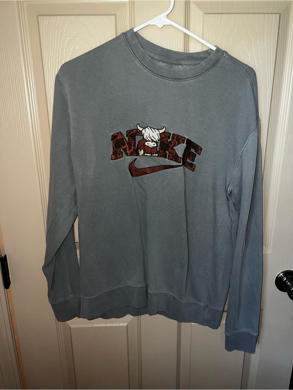 Comfort Colors Gray Crewneck Sweatshirt with Red Graphic